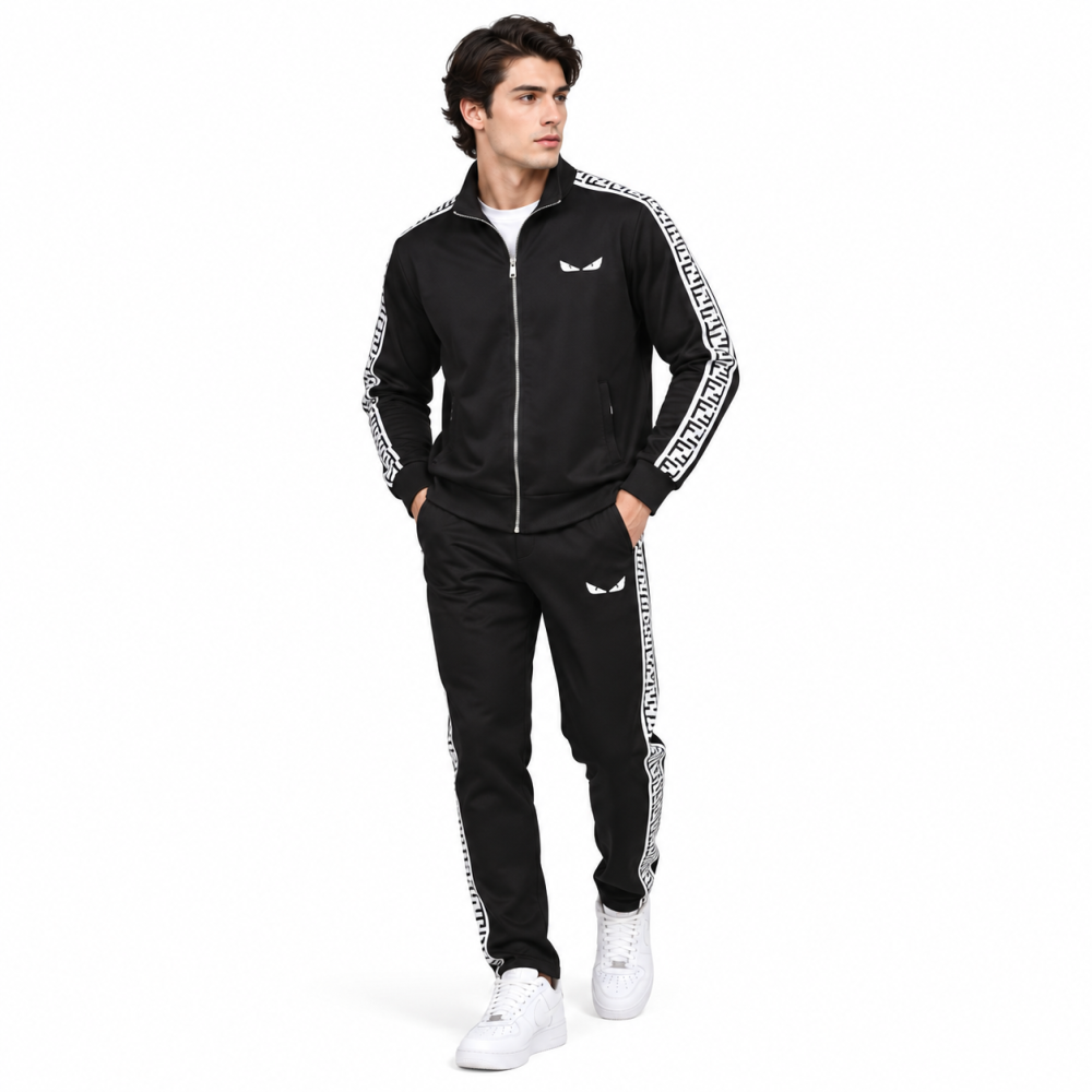 Fendi Embroidered logo Black Premium Luxury Tracksuit