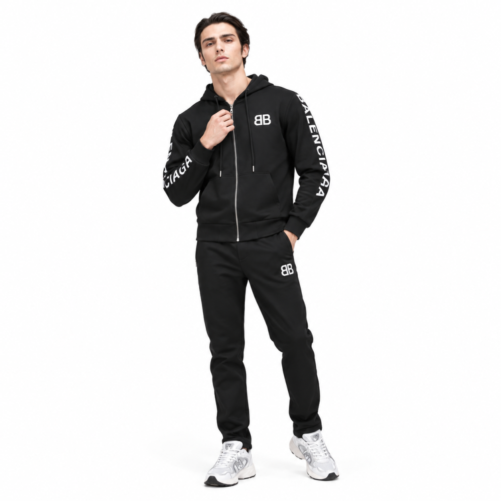 Balenciaga Embroidered logo Black Premium Tracksuit