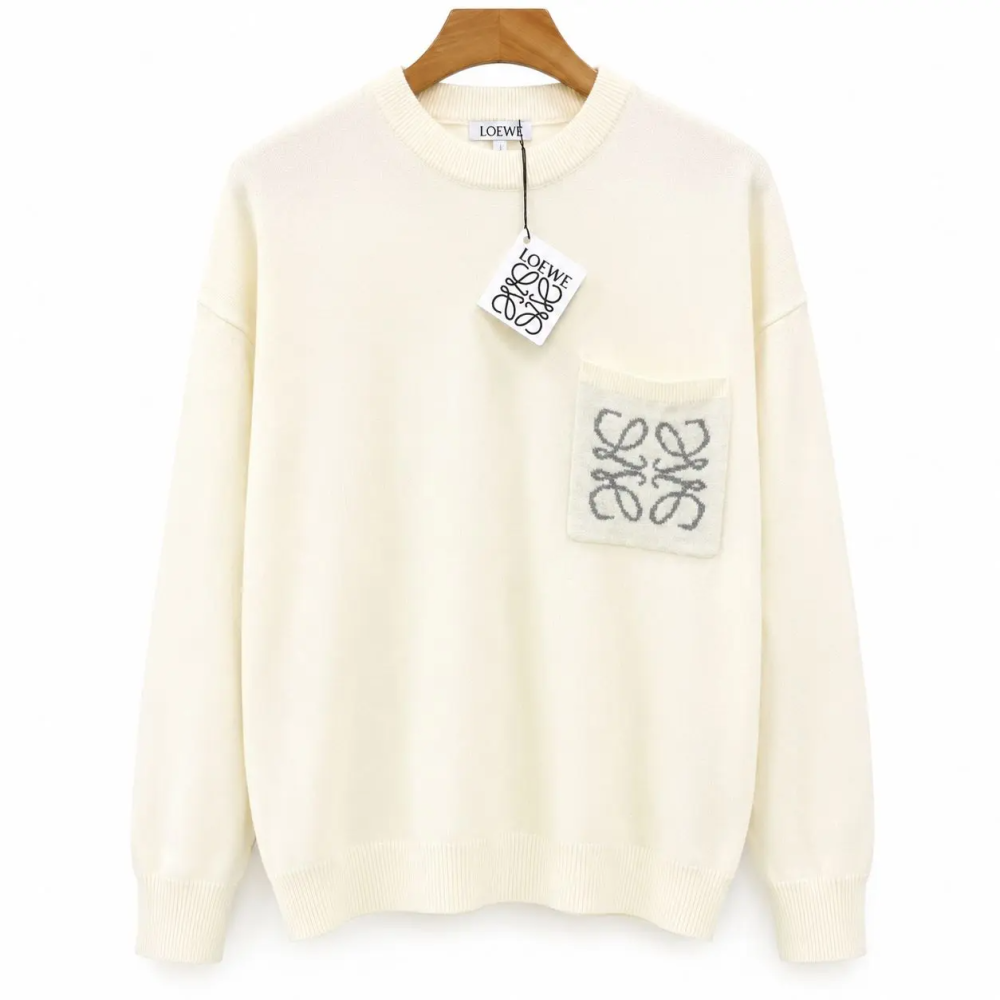 Loewe Anagram White Pocket Sweater