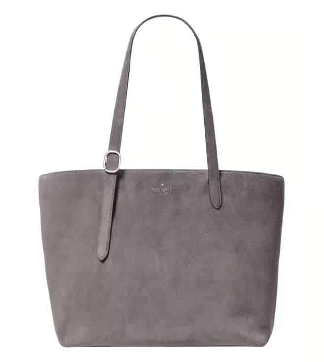Kate Spade New York 454 Suede Grey Large Tote Bag