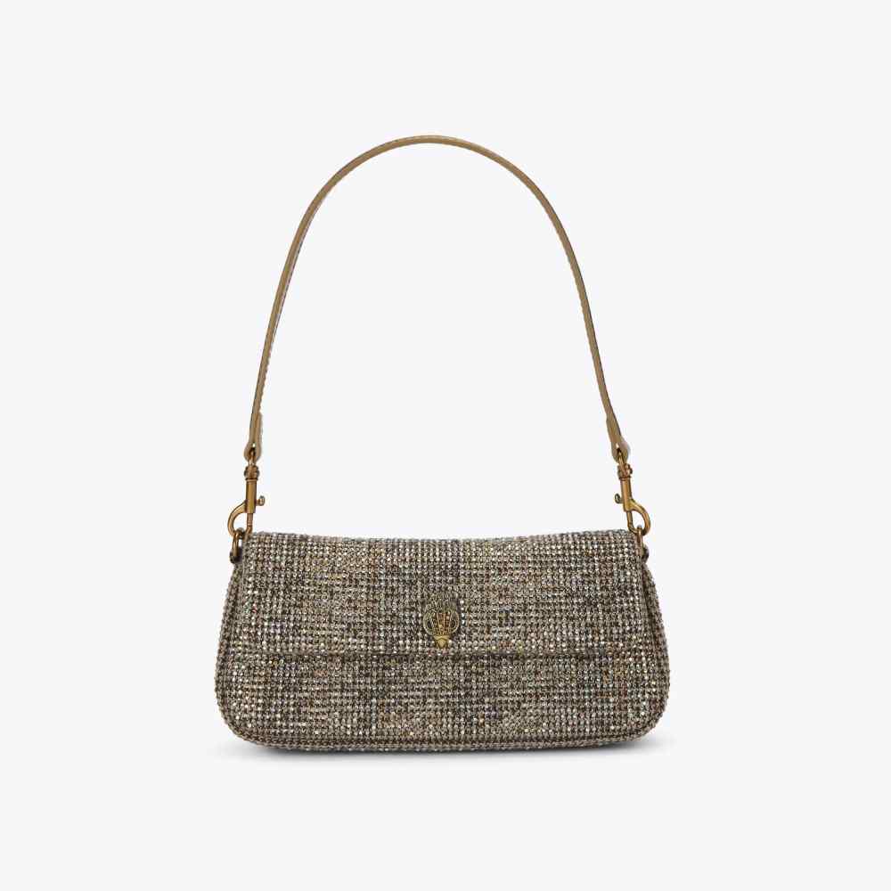 Kurt Geiger Kensington Silver Signature Stitch Sling Bag