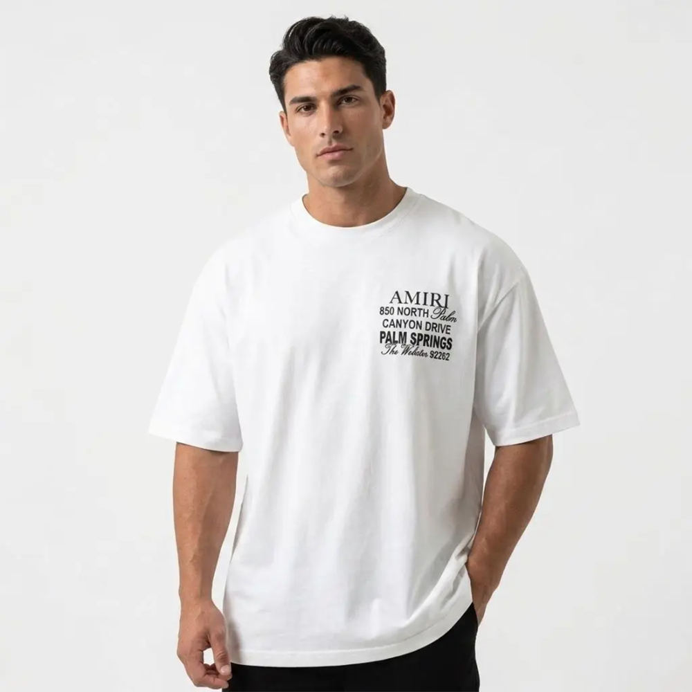 Amiri "Canyon Drive" Graphic White T-Shirt