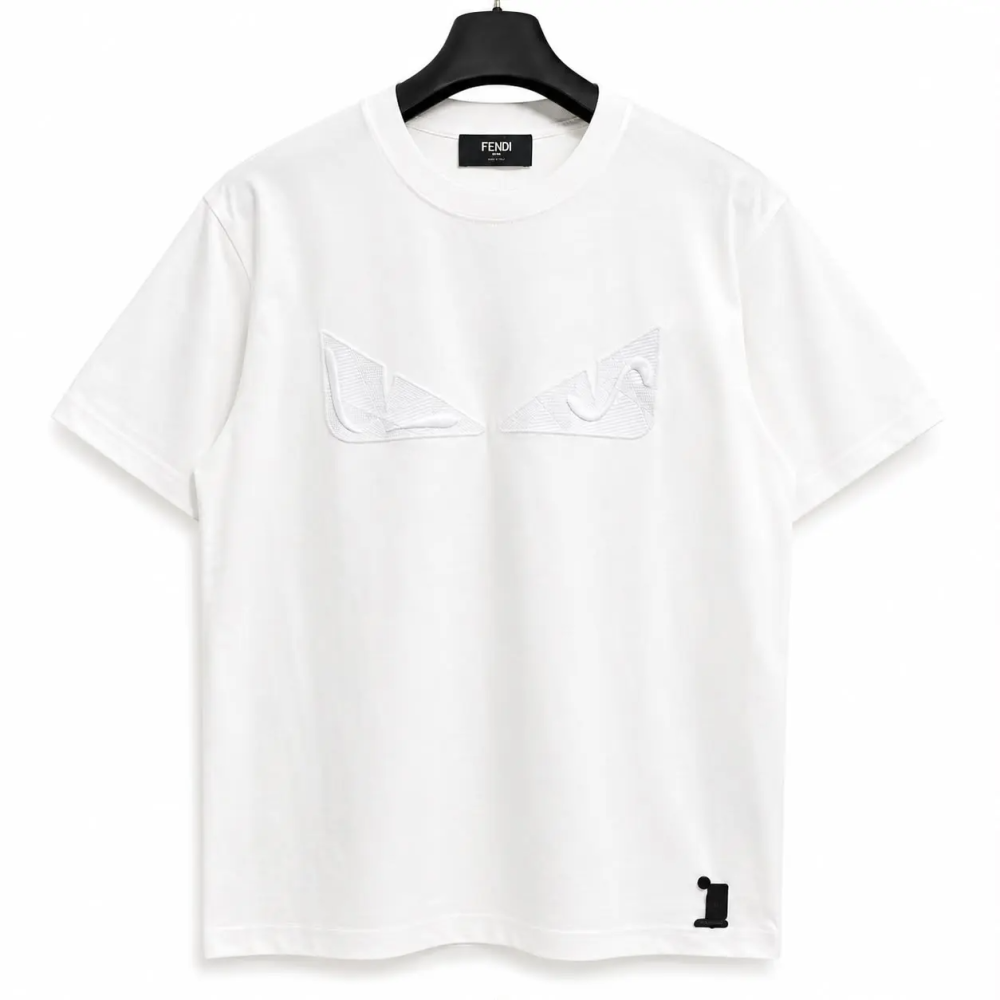 Fendi Bag Bugs Monster Eyes White T-Shirt