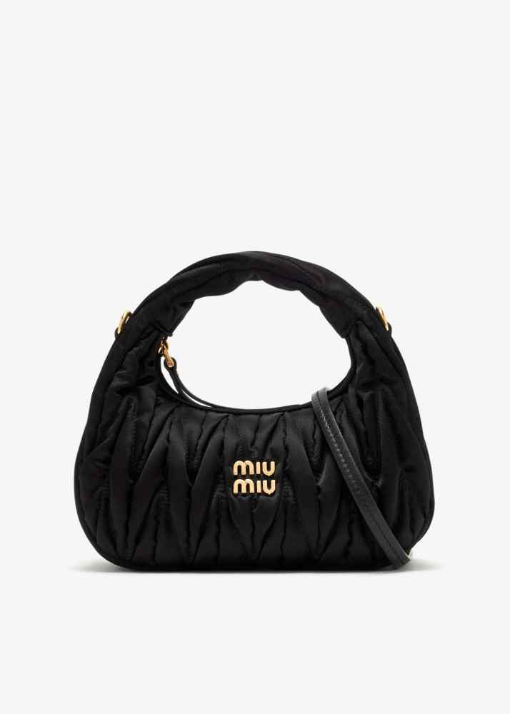 Miu Miu Wander Matlasse Black Handbag