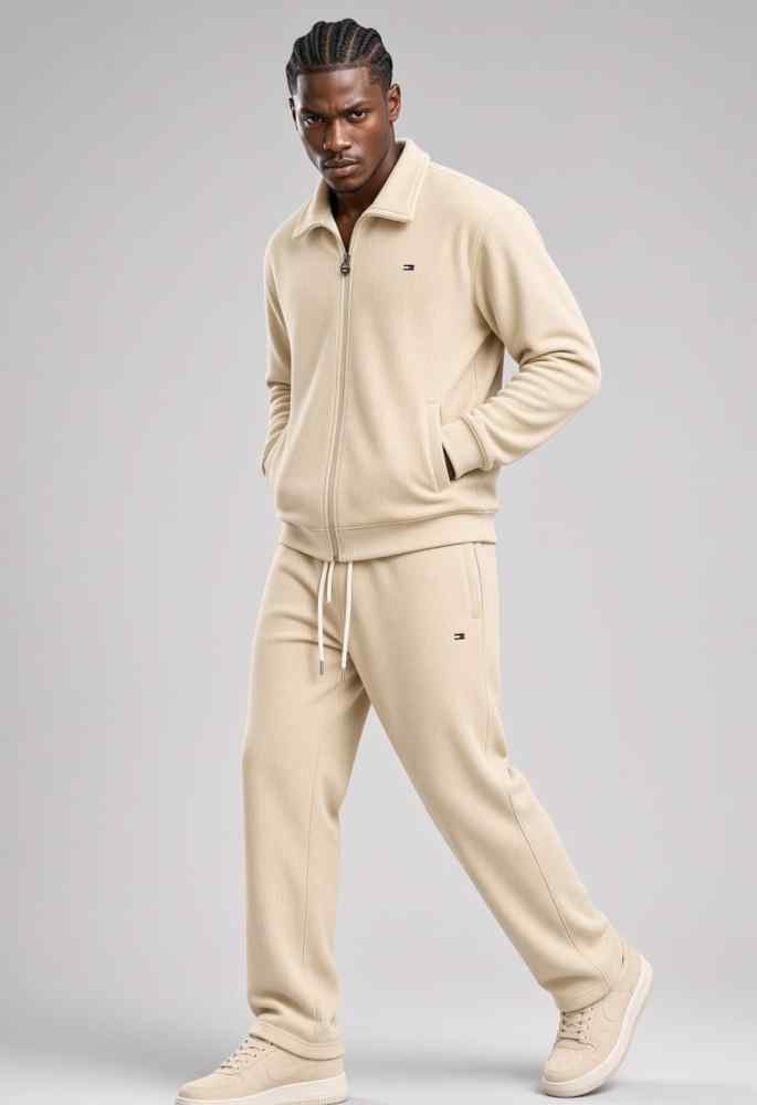 Tommy Hilfiger Cream Premium Beige Canvas Tracksuit