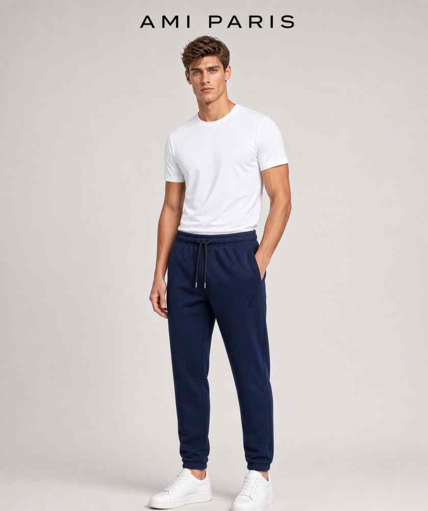 Ami Paris Dark Blue Premium Quality Warm Track Pant