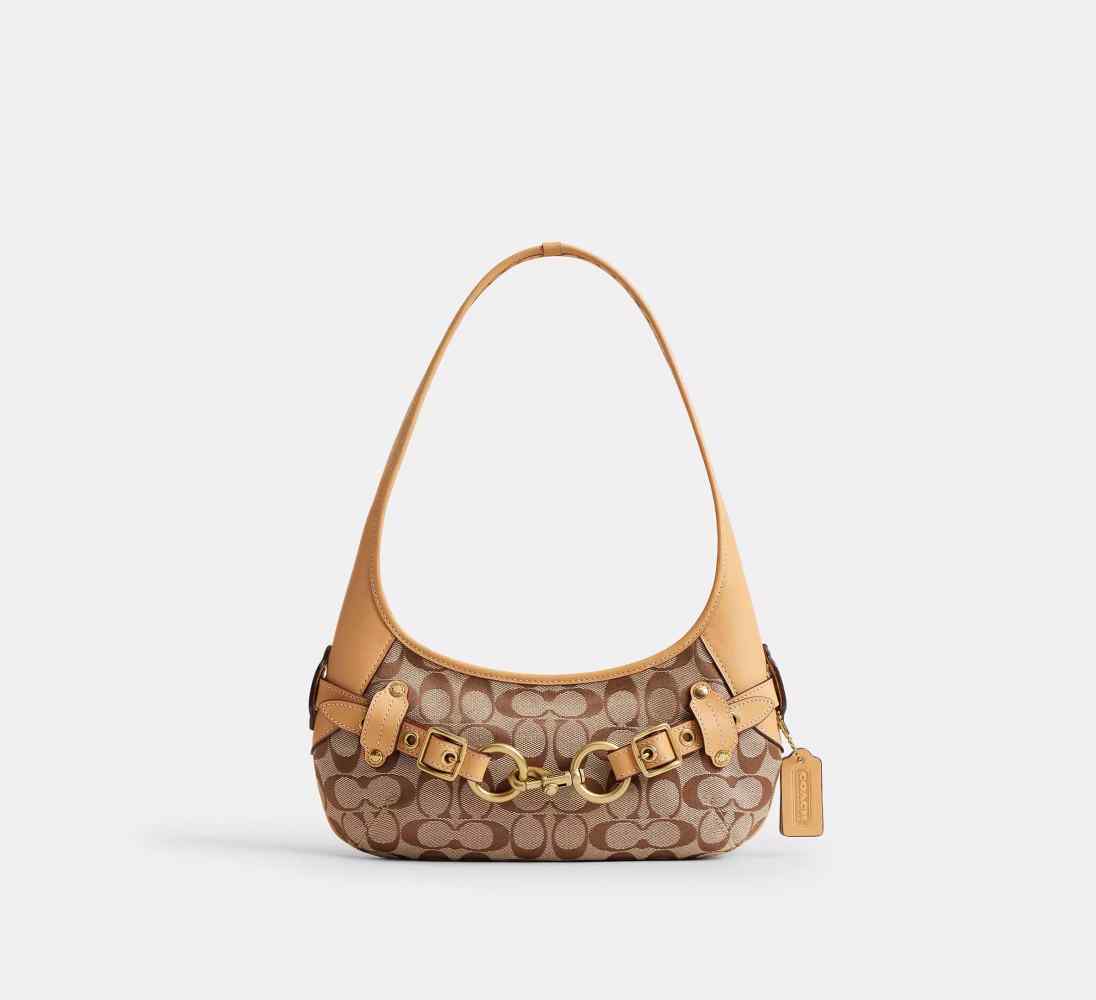 Coach Belted Ergo 26 Beige Shoulder Bag