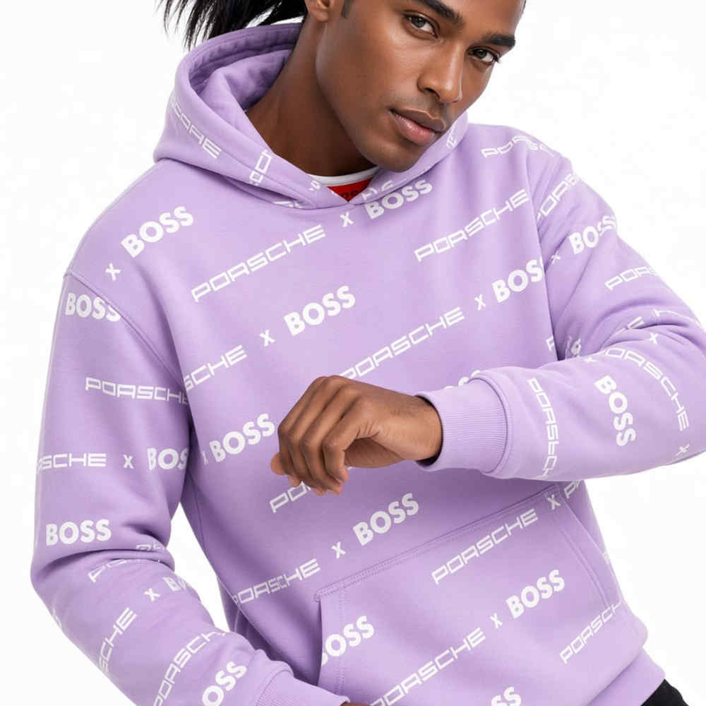 Porsche x BOSS Allover Logo Print Hoodie