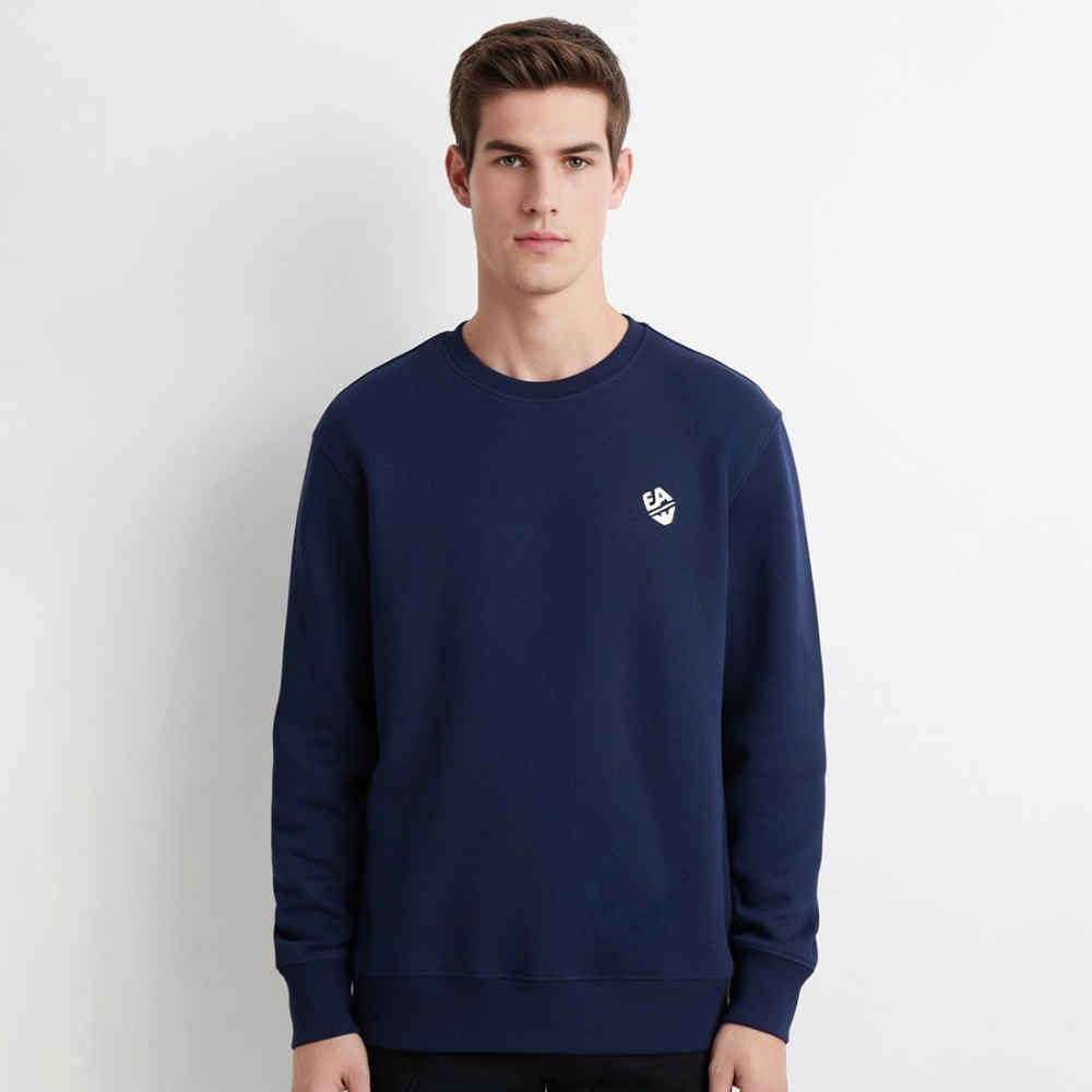 Emporio Armani Blue Cotton Sweatshirt