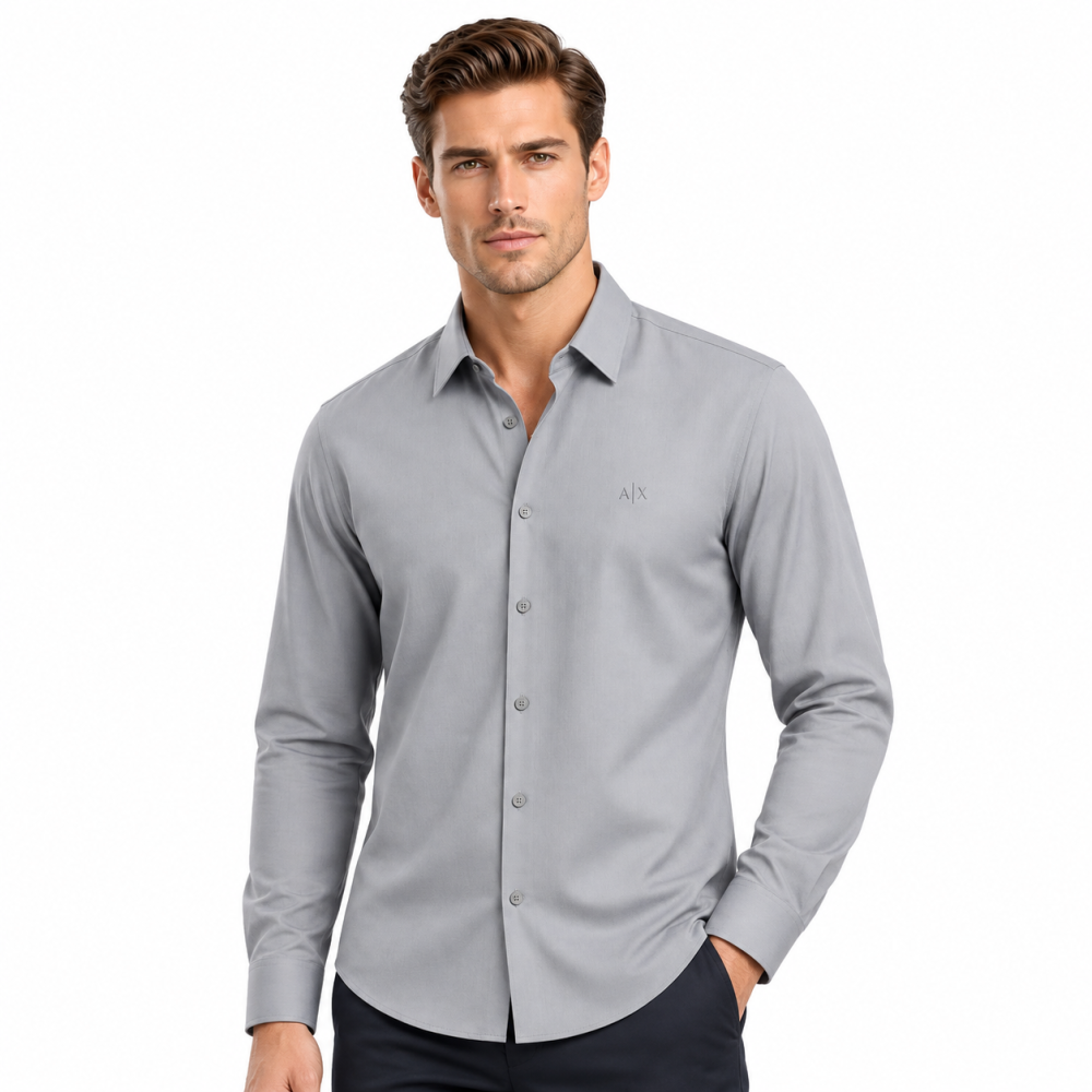 Armani Exchange Grey Premium Quality Cotton Shirt