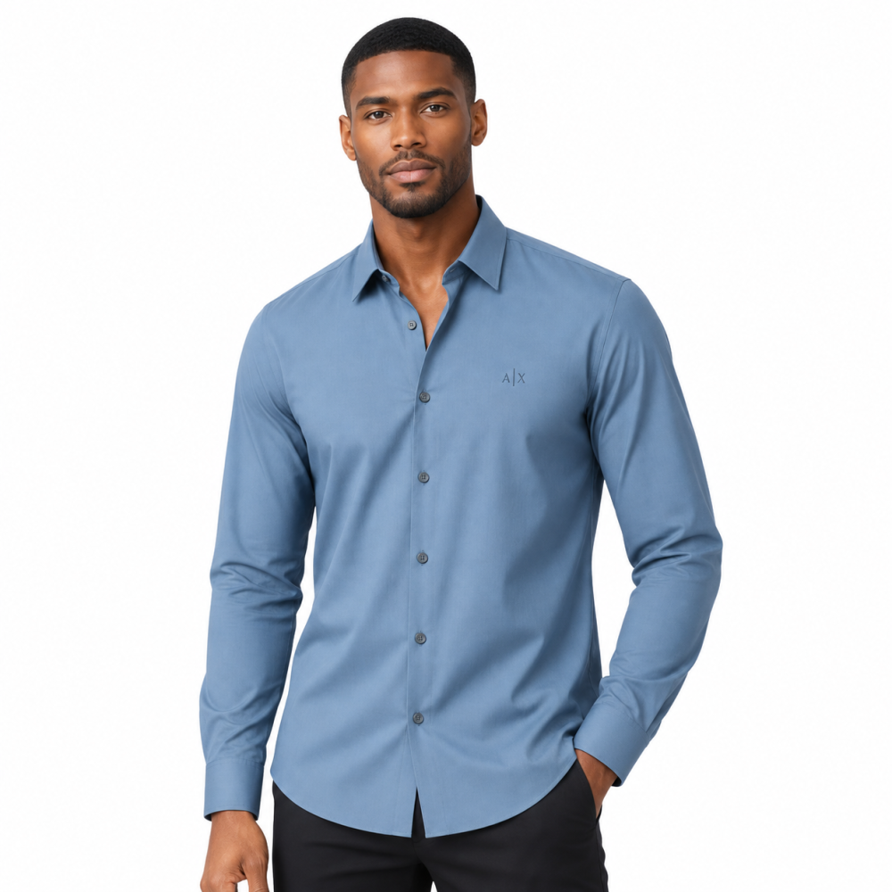 Armani Exchange Blue Premium Quality Cotton Shirt