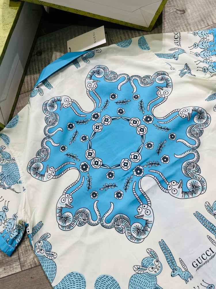Gucci Sky Blue Premium Quality Shirt-7