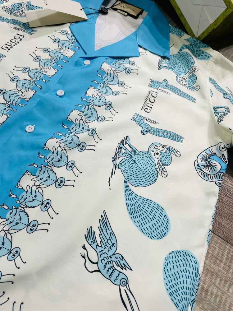Gucci Sky Blue Premium Quality Shirt-8