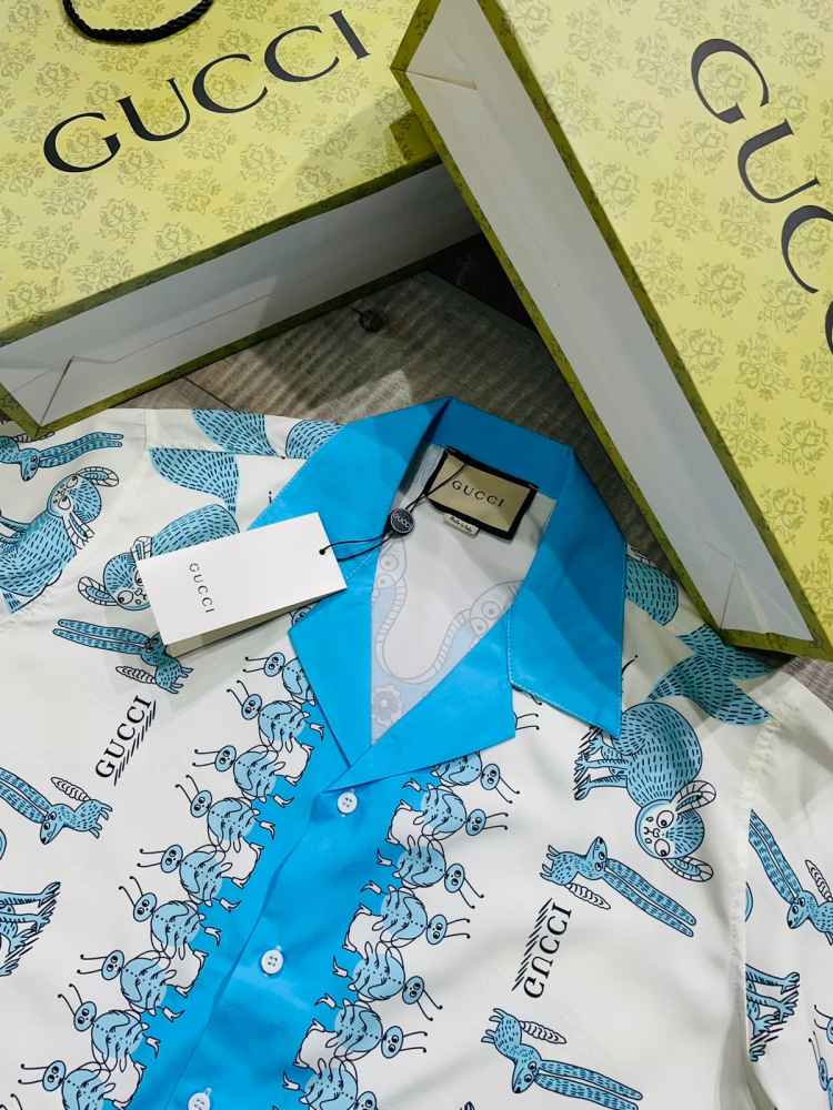 Gucci Sky Blue Premium Quality Shirt-9