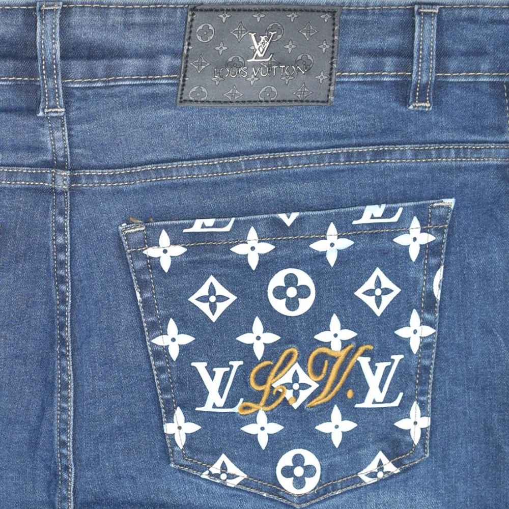 Louis Vuitton Light Blue Premium Quality Jeans-thumb-3