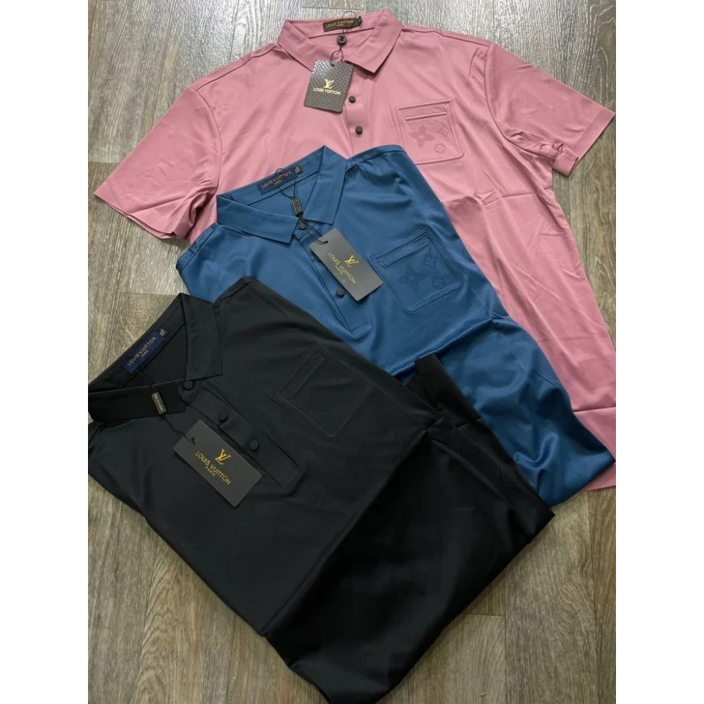 Louis Vuitton Pink Premium Quality Polo Tees-5