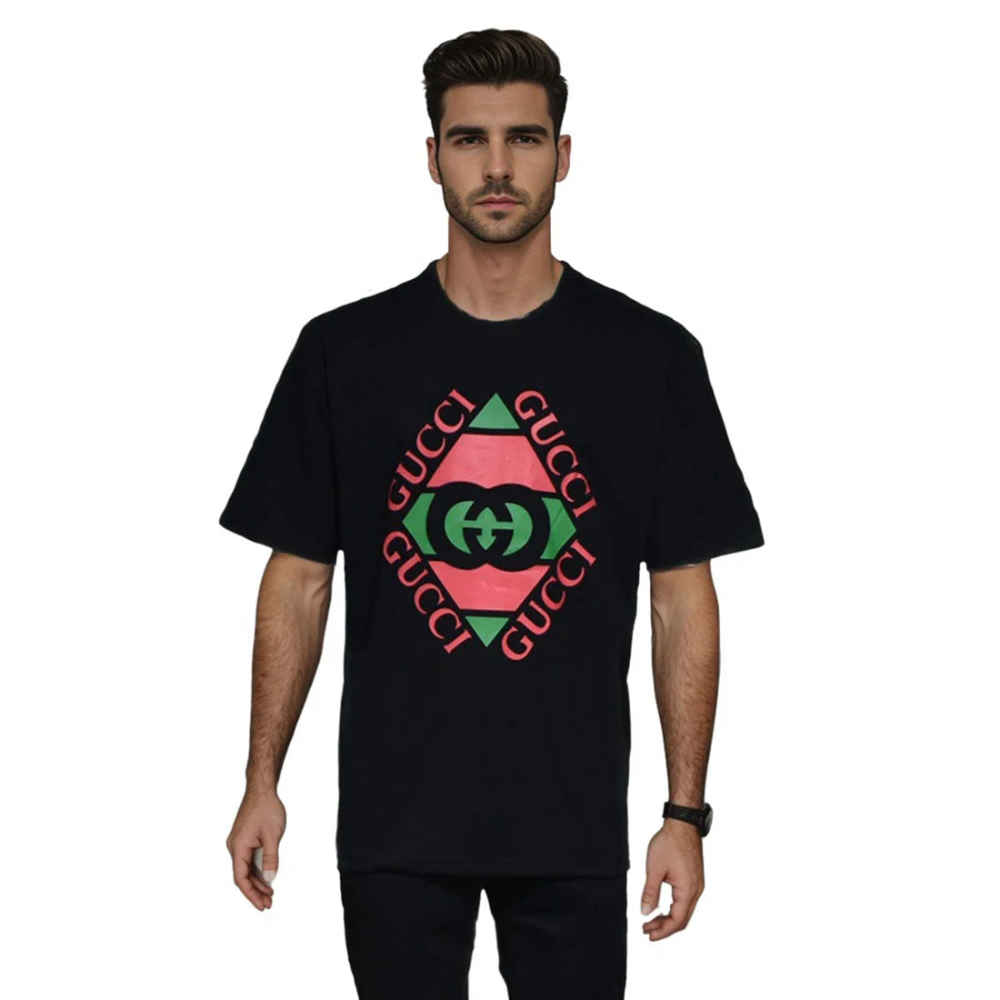 Gucci logo Print Black Premium Quality T-shirt-thumb-0