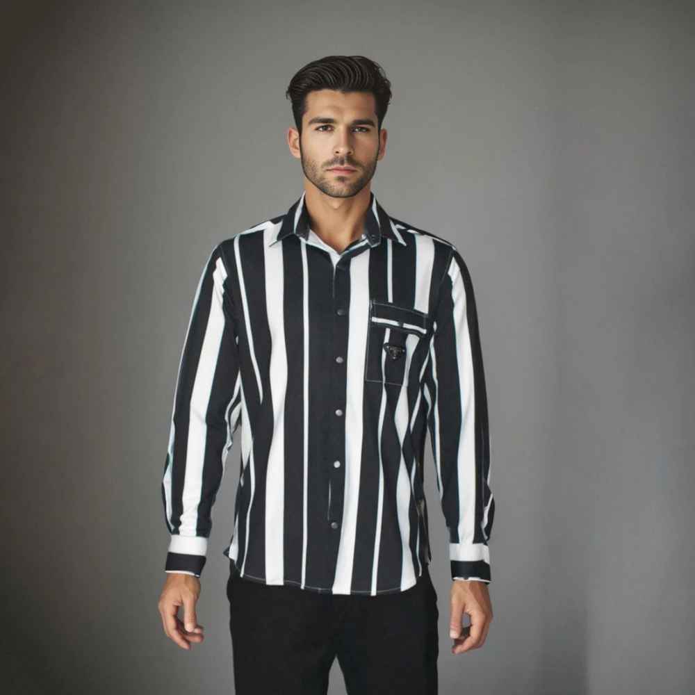 Prada White & Black Premium Quality Shirt-7