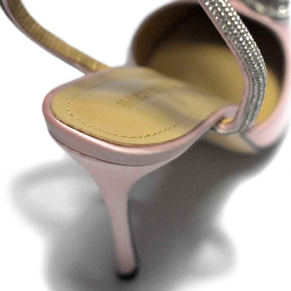 Mach & Mach Pink Heart Printed Premium Quality Pencil Heels Sandals-4