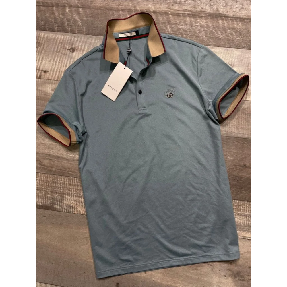 Gucci Sky Blue premium Quality Polo Tees-thumb-0