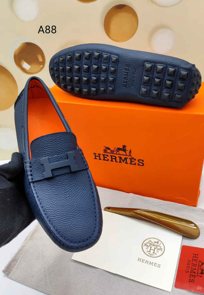 Hermes Blue Premium Quality Loafers-thumb-0