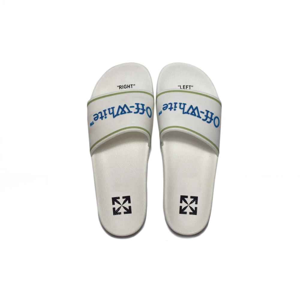 Off-White White Premium Quality Men's Flip-Flops-3