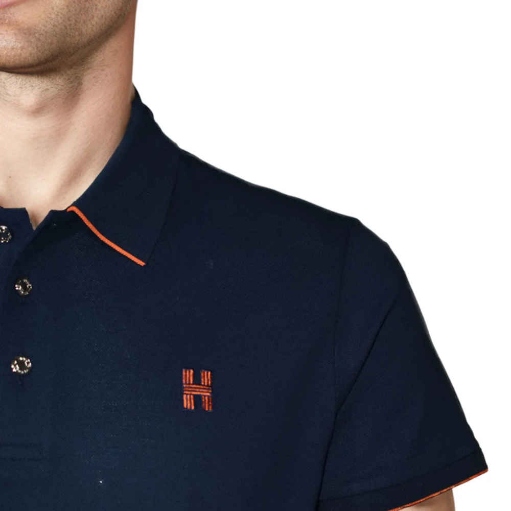 Hermes Dark Navy Blue Premium Quality T-shirt-4