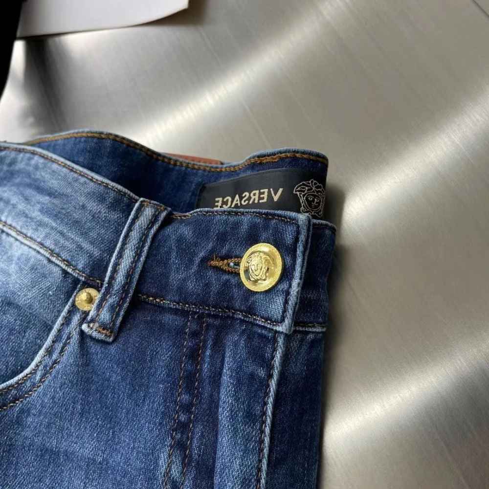 Versace Blue Premium Quality Denim Jeans-thumb-3
