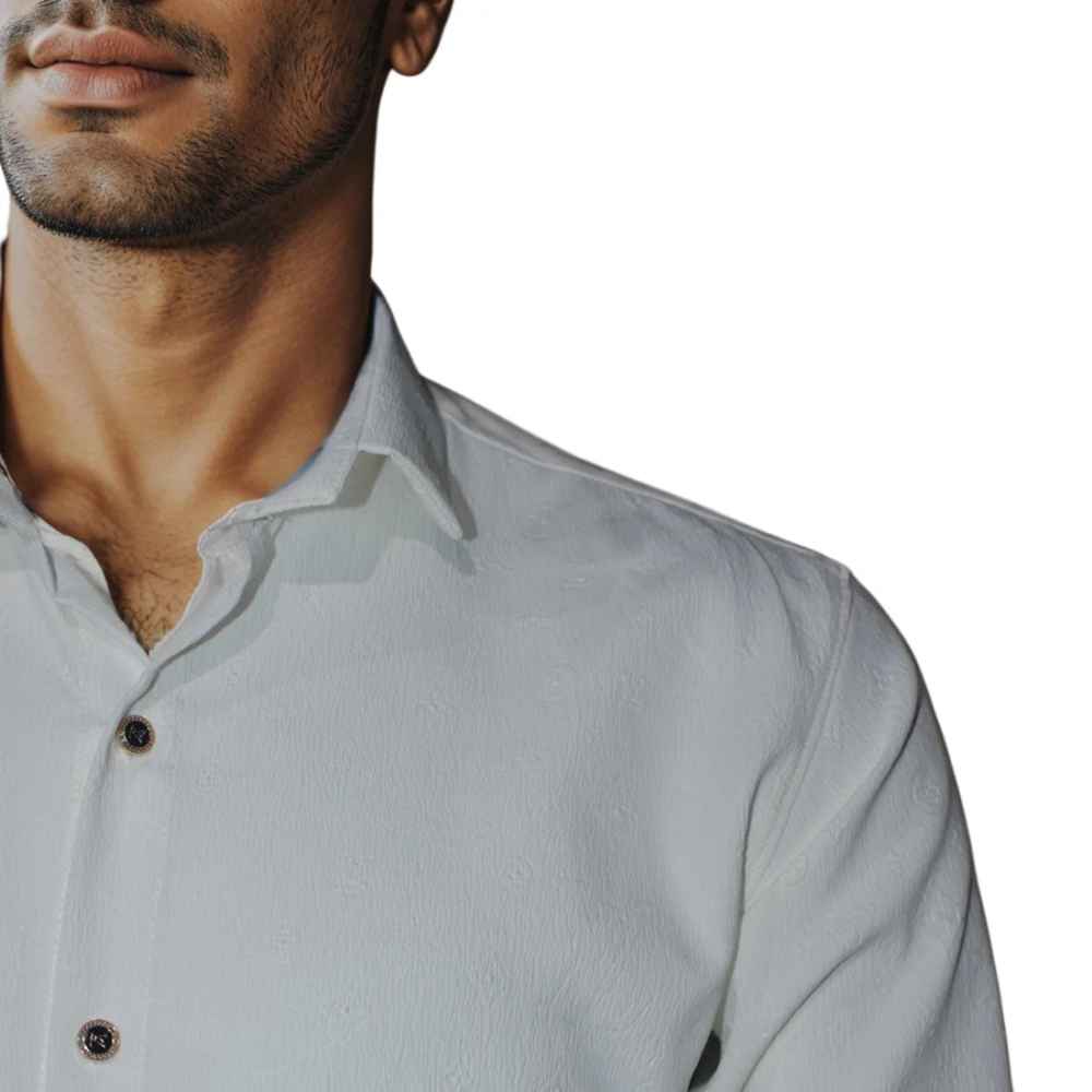 Louis Vuitton White Premium Quality Slim Fit Formal Shirt-3