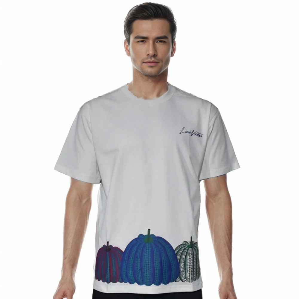 Louis Vuitton White Pumpkins Print Premium T-shirt-thumb-0