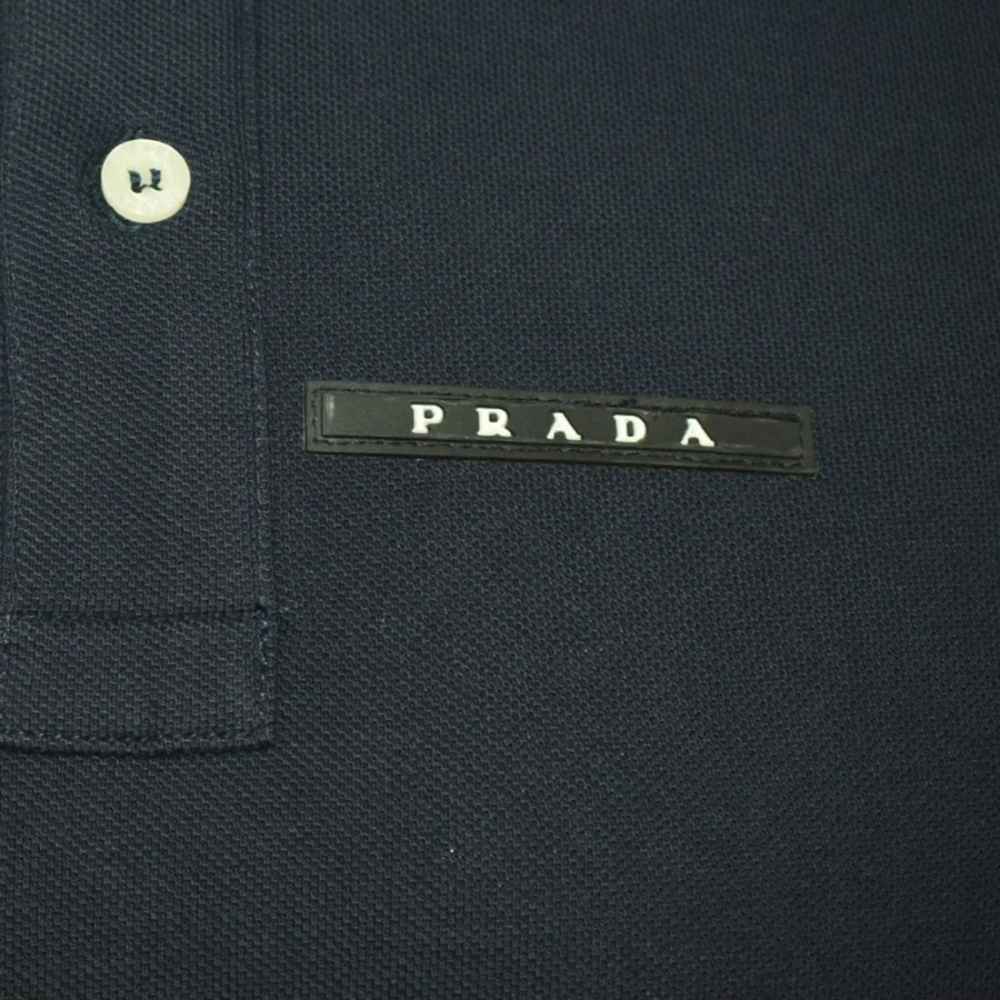 Prada Embossed Logo Blue Premium T-shirt-thumb-1