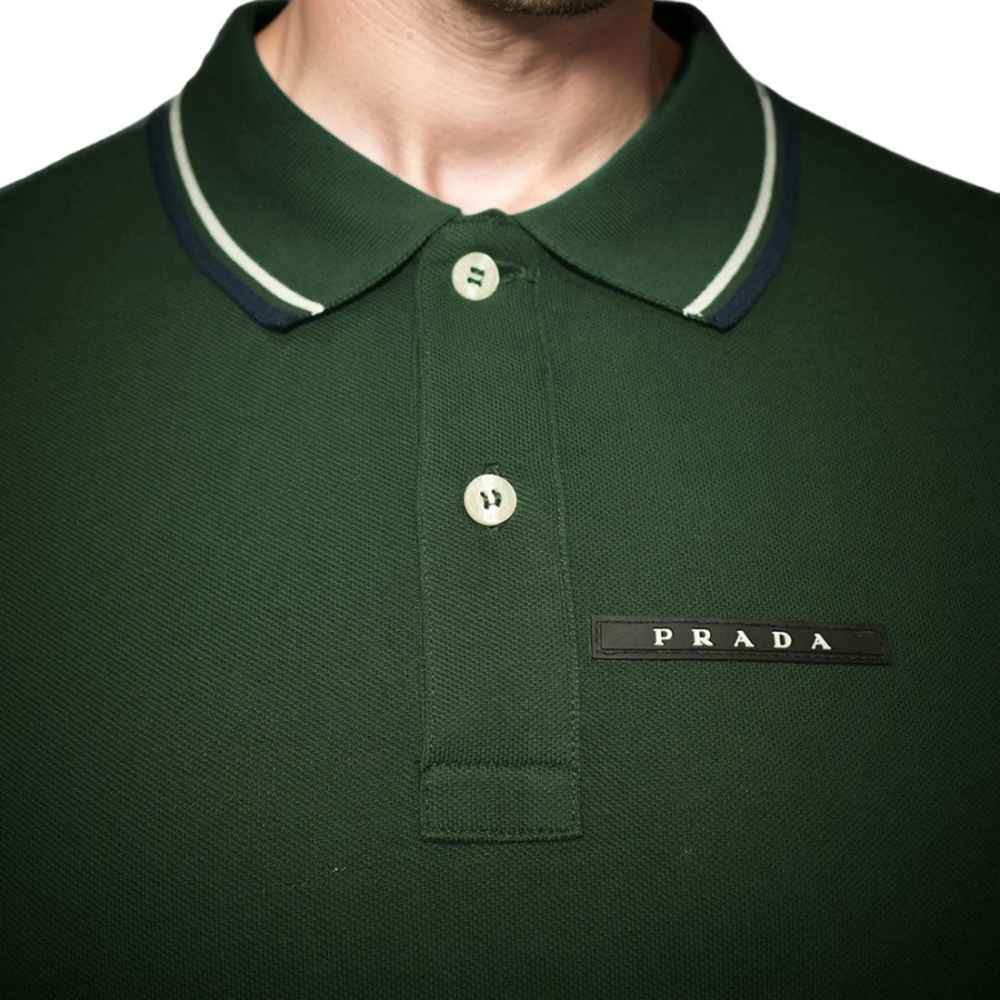 Prada Embossed Logo Green Premium T-shirt-thumb-1