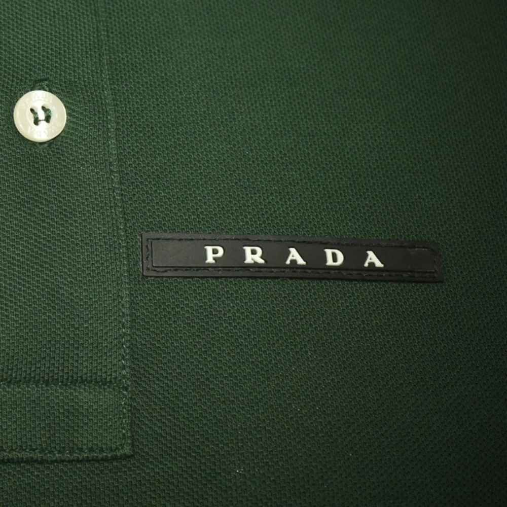 Prada Embossed Logo Green Premium T-shirt-thumb-3