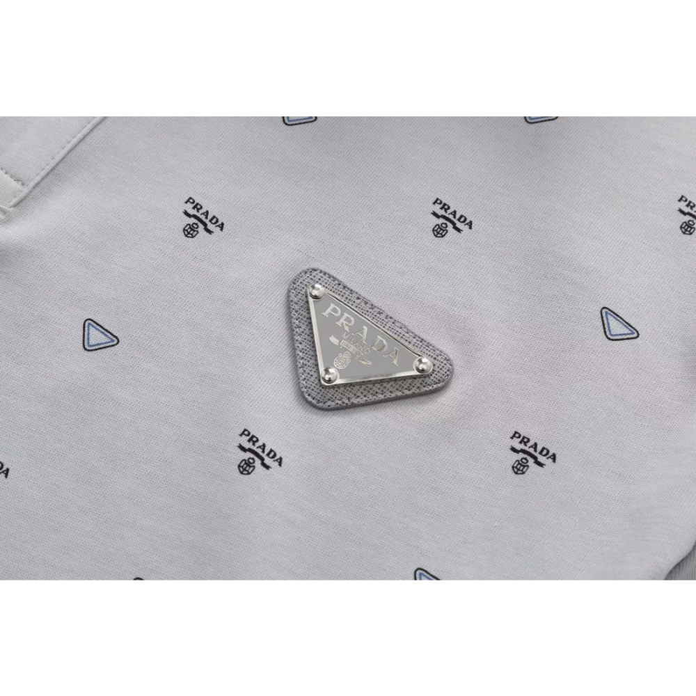 Prada Grey Premium Quality Polo Tees-thumb-2