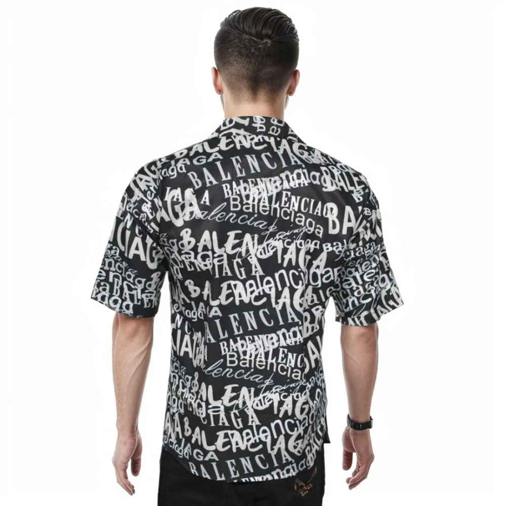 Balenciaga Black Printed Black Premium Quality Shirt-1