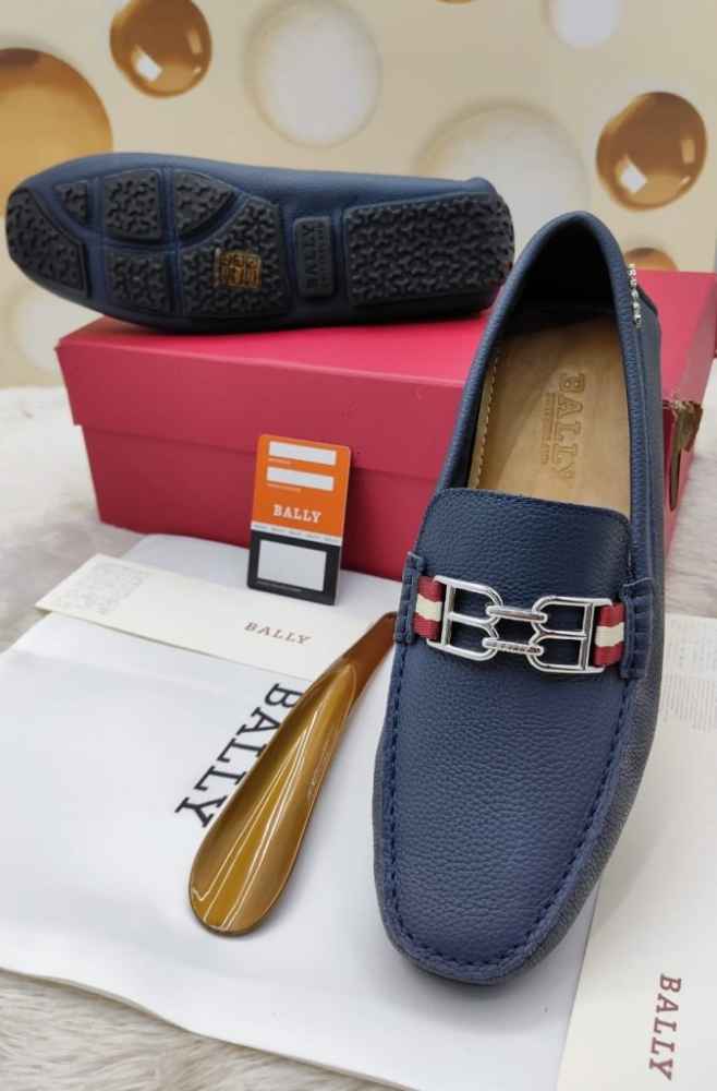 Bally Blue Premium Quality Loafers-thumb-0
