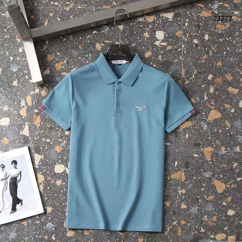 Bally Sky Blue Embroidery Logo Premium Polo T-shirt-thumb-0