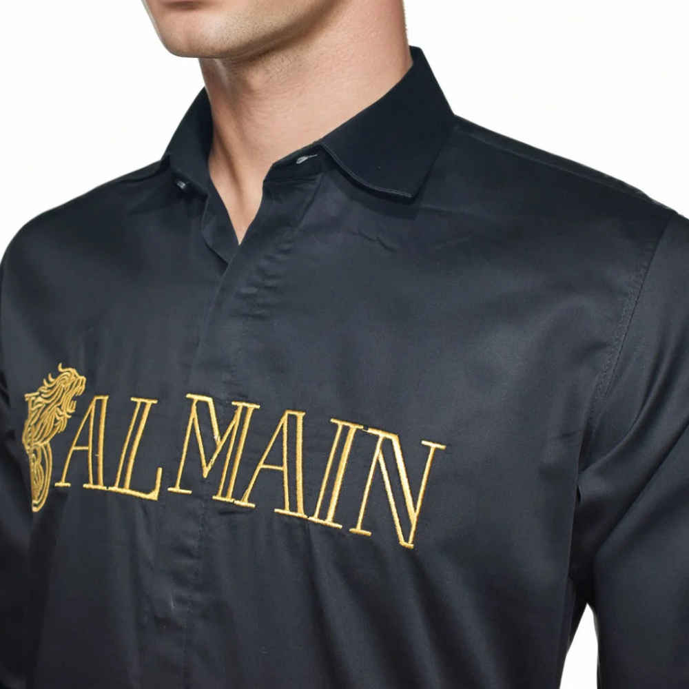 Balmain Black Premium Quality Long Sleeve Shirt-2