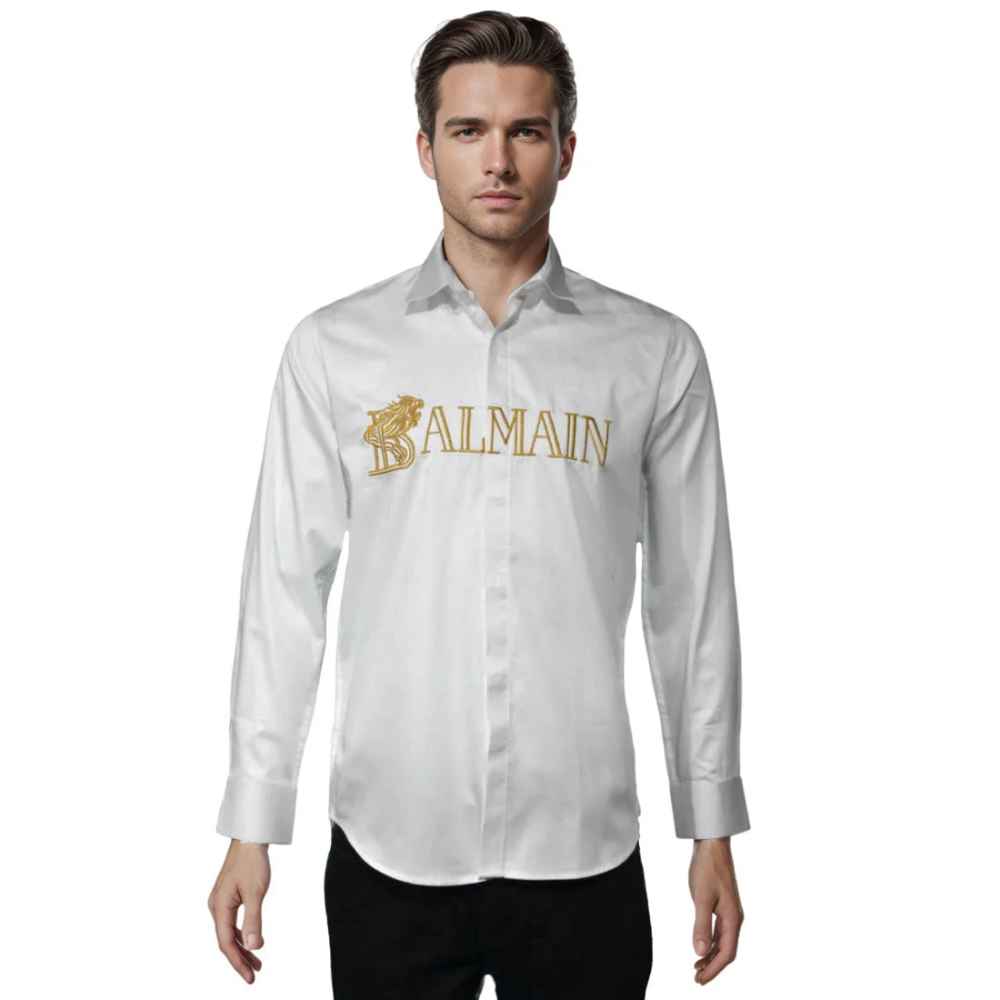Balmain White Premium Quality Long Sleeve Shirt-6
