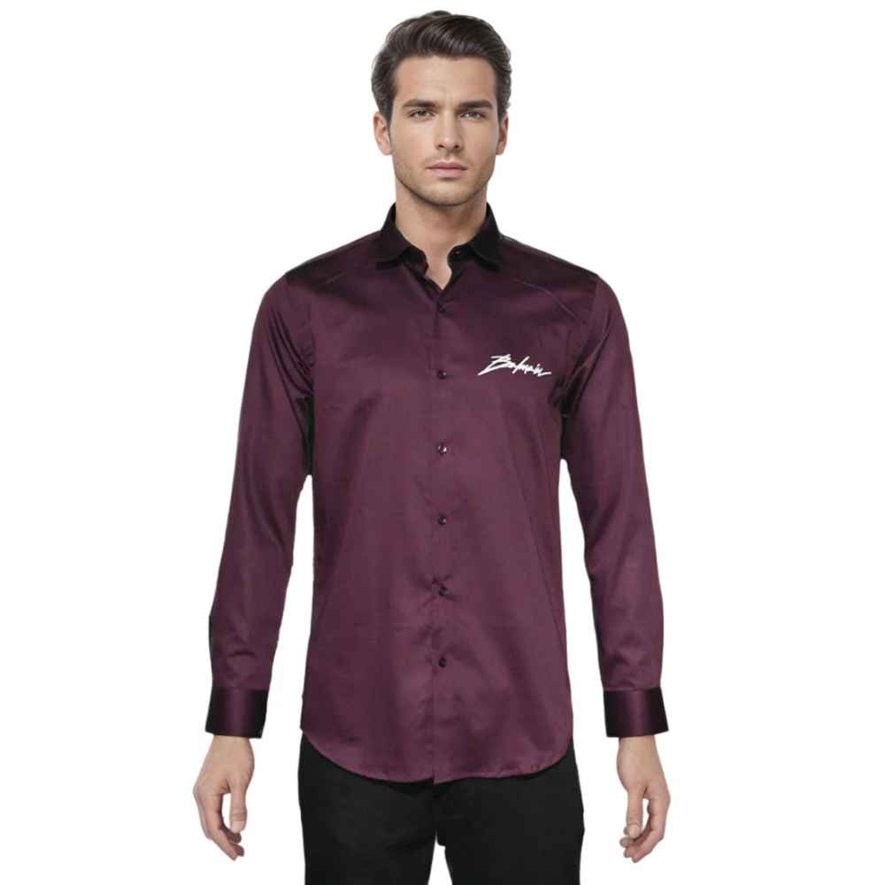 Balmain Wine Premium Quality Slim Fit Formal Men's Shirt-6