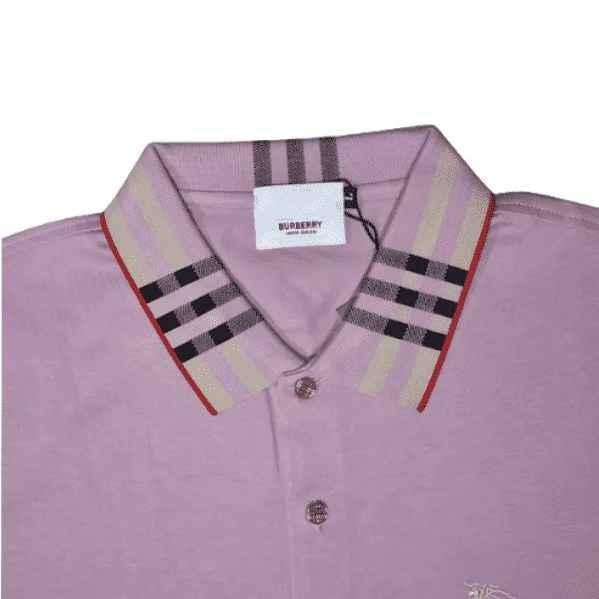 Burberry Embroidered logo Pink Premium Luxury Polo T-shirt-thumb-1