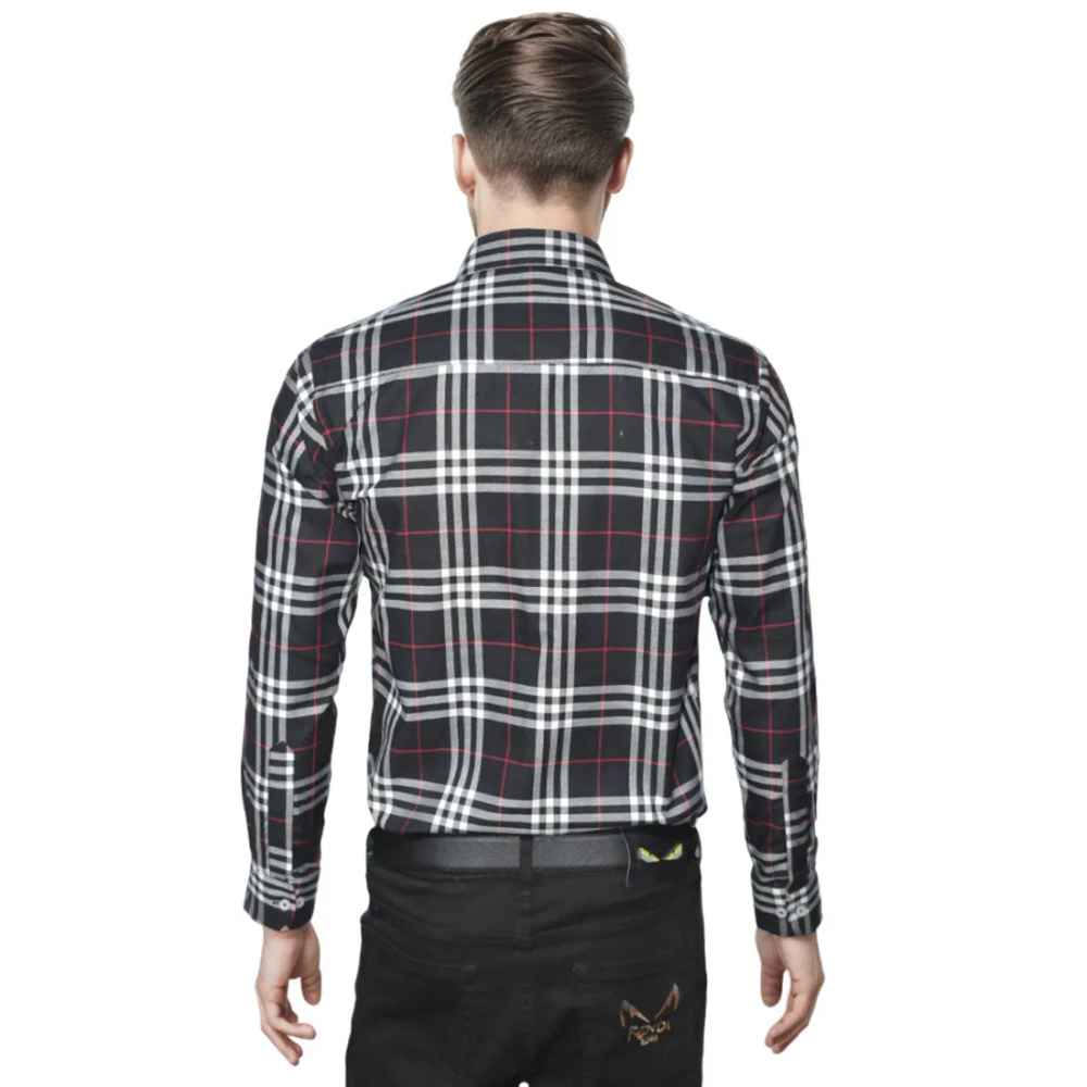 Burberry Black Premium Quality Men's Check Shirt-thumb-1