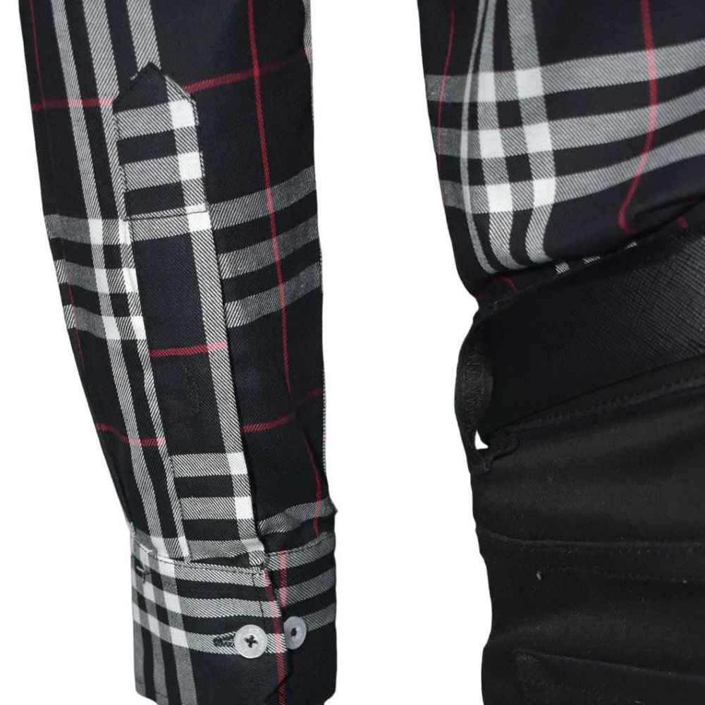 Burberry Black Premium Quality Men's Check Shirt-thumb-4