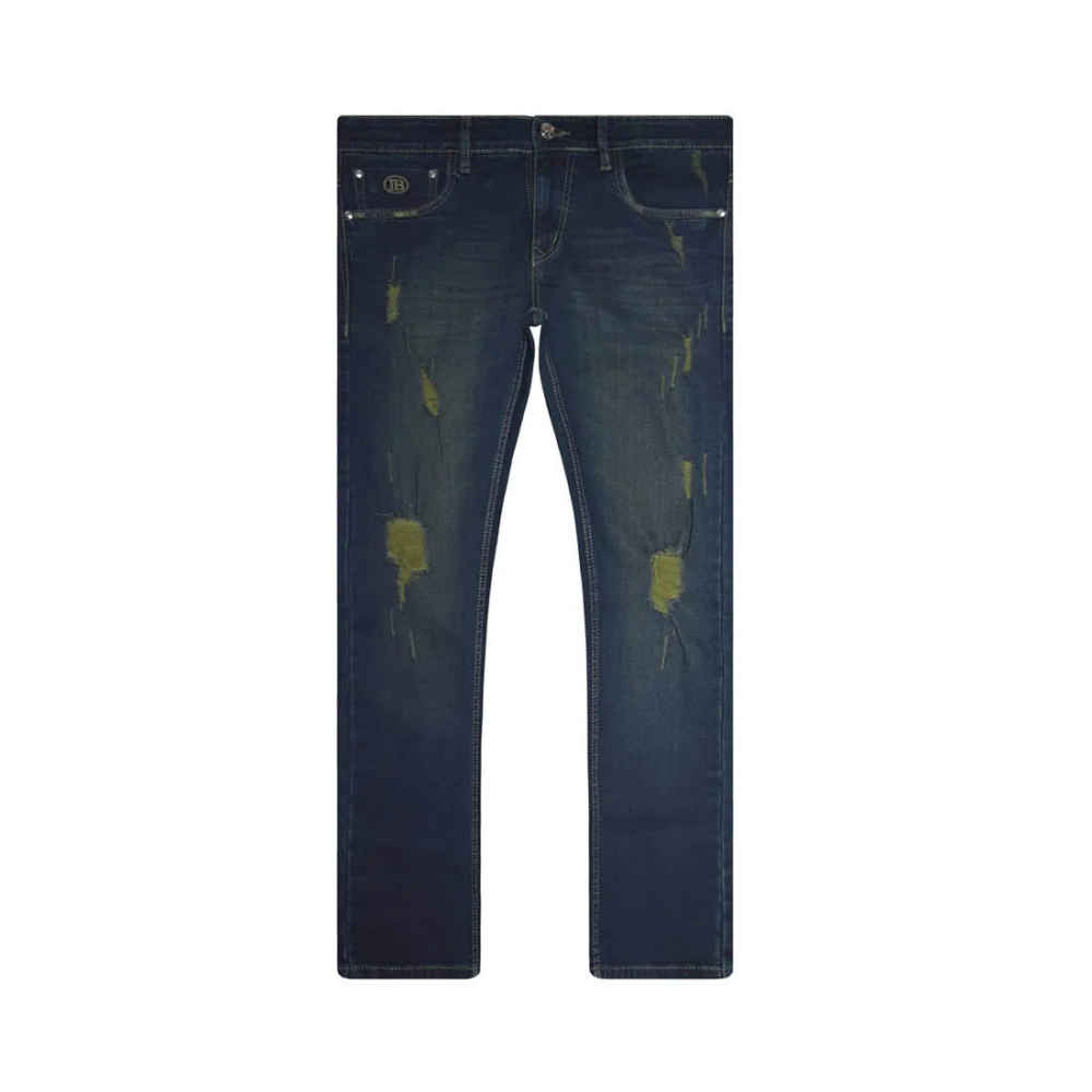 Balmain Blue Premium Ripped Denim Jeans-thumb-0