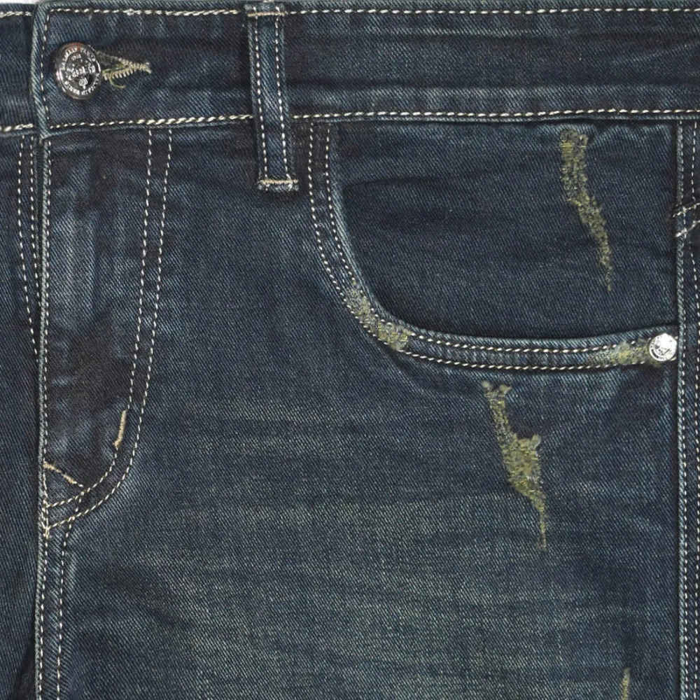 Balmain Blue Premium Ripped Denim Jeans-thumb-1