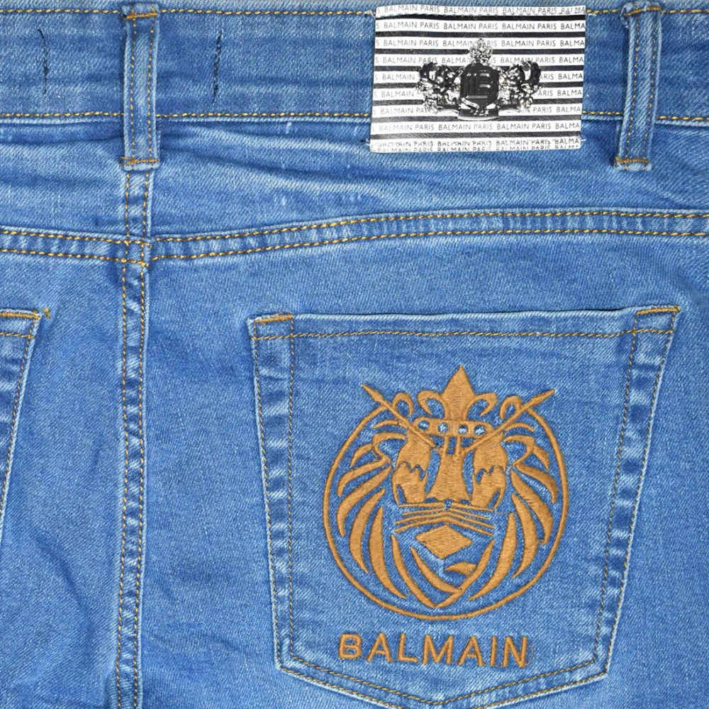 Balmain Light Blue Premium Quality Jeans-3