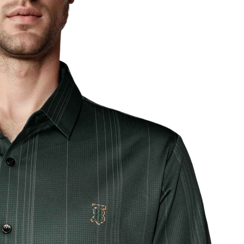 Burberry Dark Green Premium Quality Shirt-6