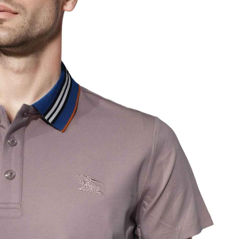 Burberry Embroidered Logo Light Purple Premium T-shirt-thumb-4