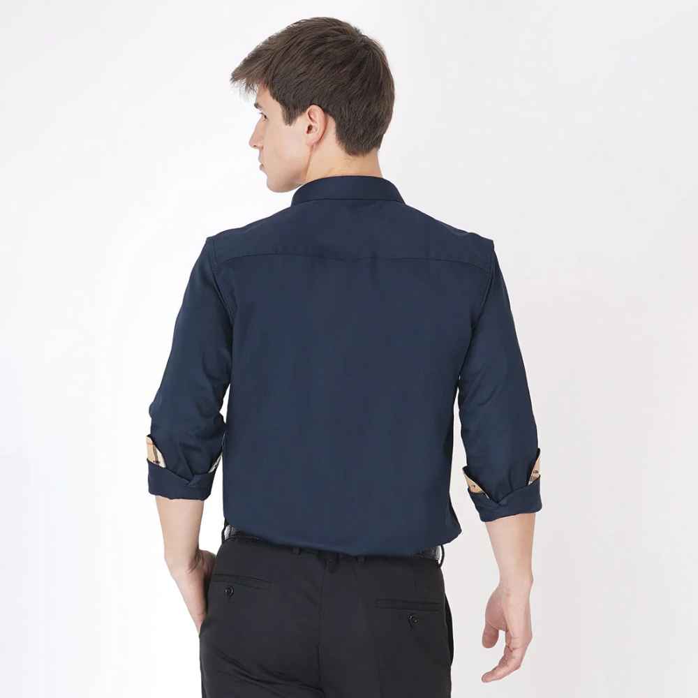 Burberry Navy Blue Premium Quality Shirt-1