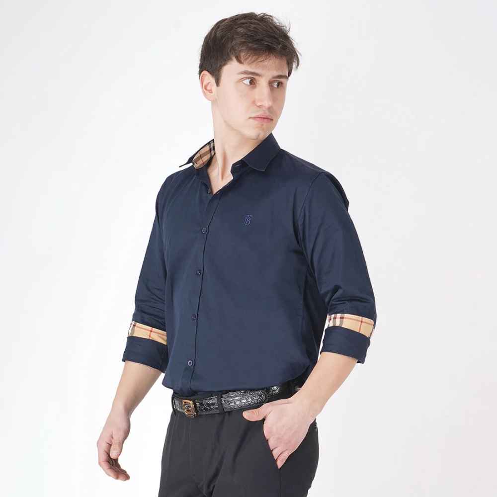 Burberry Navy Blue Premium Quality Shirt-4